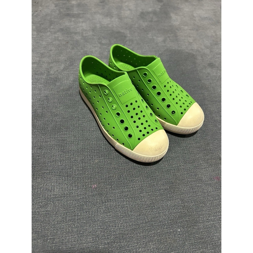 Native Kid's Green Jefferson Rubber Washable Sneakers Slip On Shoes Size C12